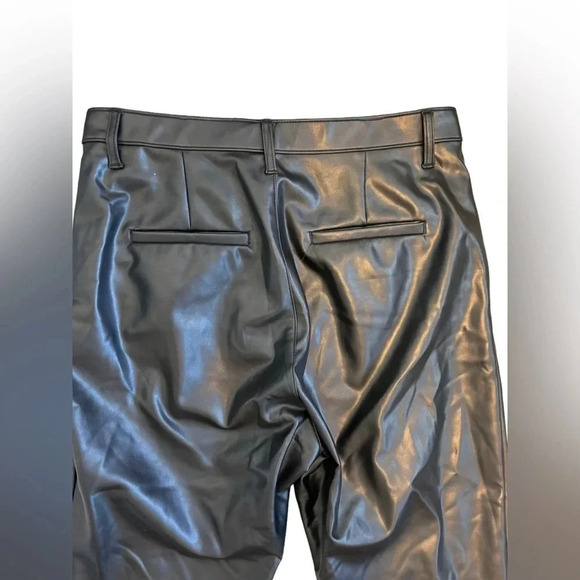 Abercrombie & Fitch Ultra High Rise Split Hem Faux Leather Pants Jeans Size 12 - Picture 6 of 7